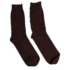 Dolce & Gabbana Brown Solid Cotton Stretch Mid Calf Socks - - Dolce & Gabbana.