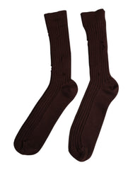 Dolce & Gabbana Brown Cotton Stretch Over The Calf Socks -   -  Dolce & Gabbana.