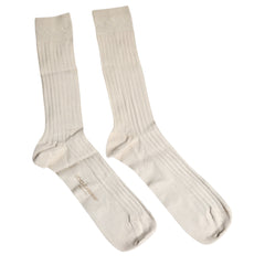 Dolce & Gabbana Beige Cotton Stretch Logo Mid Calf Socks -   -  Dolce & Gabbana.