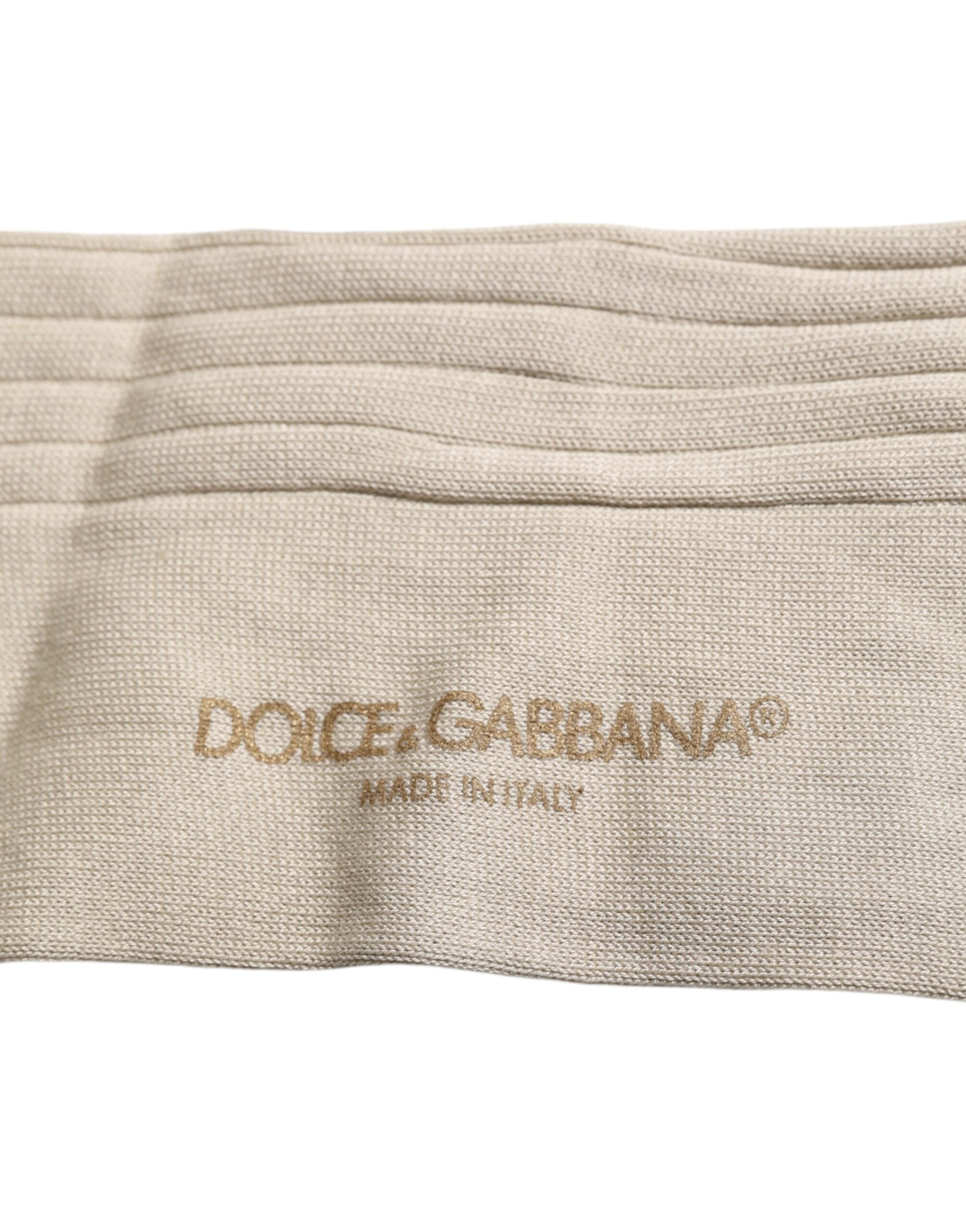 Dolce & Gabbana Beige Cotton Stretch Logo Mid Calf Socks -   -  Dolce & Gabbana. Dolce & Gabbana Beige Cotton Stretch Logo Mid Calf Socks -   -  Dolce & Gabbana.