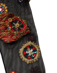 Dolce & Gabbana Black Stretch Carretto Crystal Stockings Socks -   -  Dolce & Gabbana.