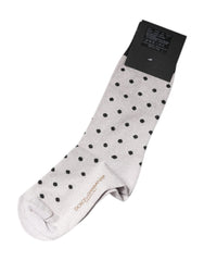 Dolce & Gabbana Gray Viscose Stretch Dotted Socks -   -  Dolce & Gabbana.