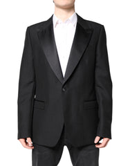 Dolce & Gabbana Black Wool Single Breasted Coat Blazer -   -  Dolce & Gabbana.