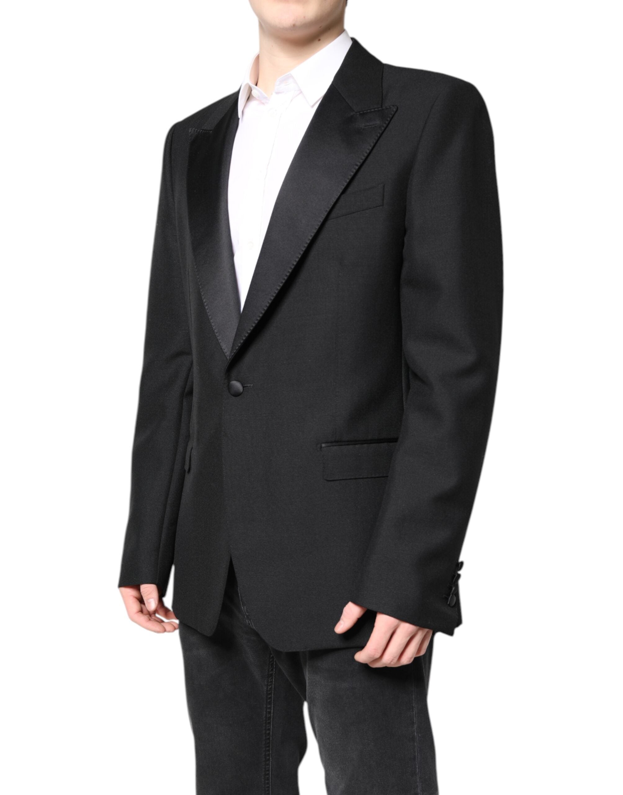 Dolce & Gabbana Black Wool Single Breasted Coat Blazer -   -  Dolce & Gabbana. Dolce & Gabbana Black Wool Single Breasted Coat Blazer -   -  Dolce & Gabbana.