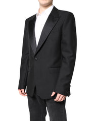 Dolce & Gabbana Black Wool Single Breasted Coat Blazer -   -  Dolce & Gabbana.