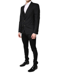 Dolce & Gabbana Black Single Breasted Formal Blazer with Vest -   -  Dolce & Gabbana.