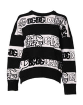 Dolce & Gabbana Black White Logo Print Wool Pullover Sweater -   -  Dolce & Gabbana.