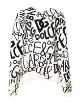Dolce & Gabbana White Black Logo Print Women Pullover Sweater -   -  Dolce & Gabbana.