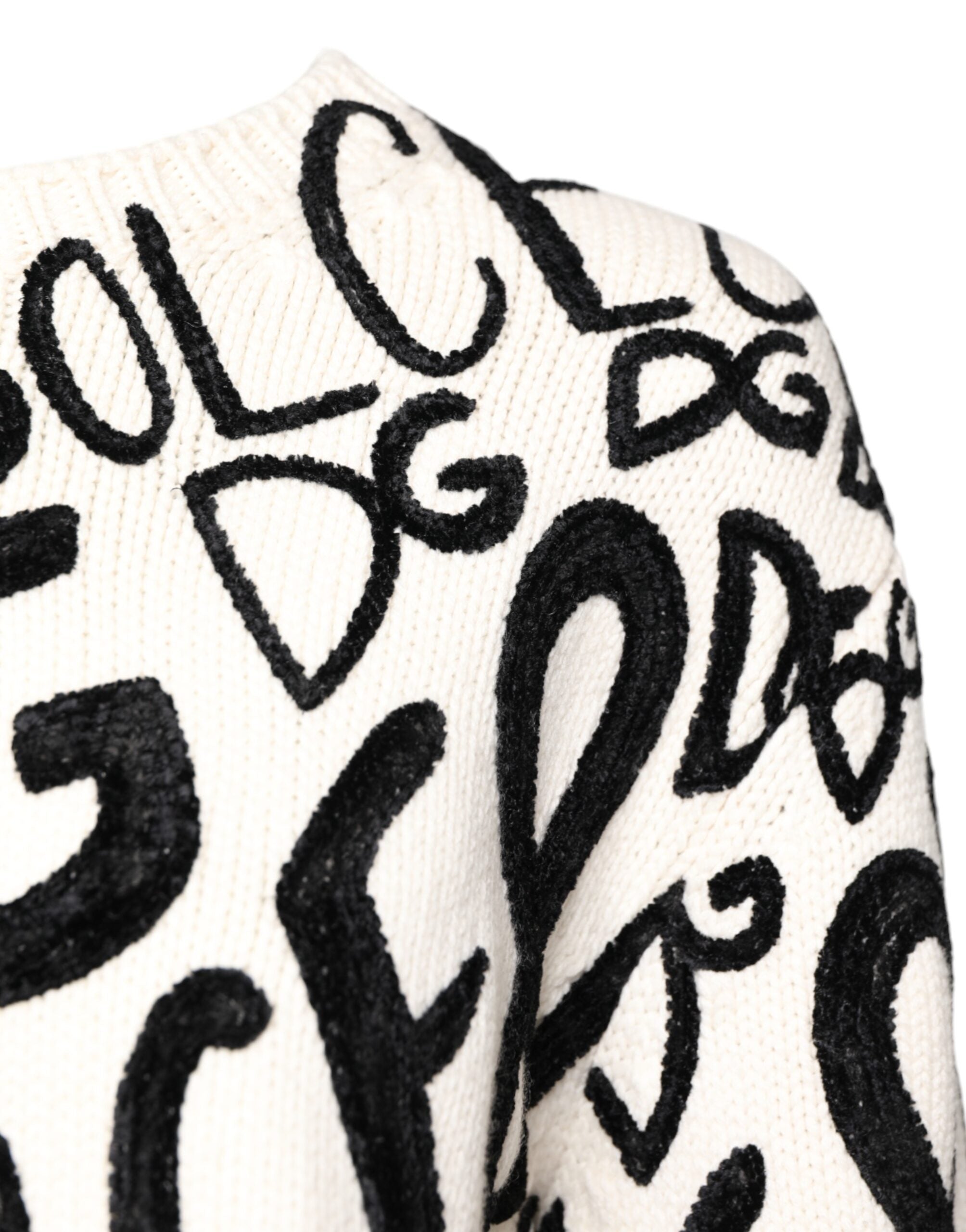 Dolce & Gabbana White Black Logo Print Women Pullover Sweater -   -  Dolce & Gabbana. Dolce & Gabbana White Black Logo Print Women Pullover Sweater -   -  Dolce & Gabbana.