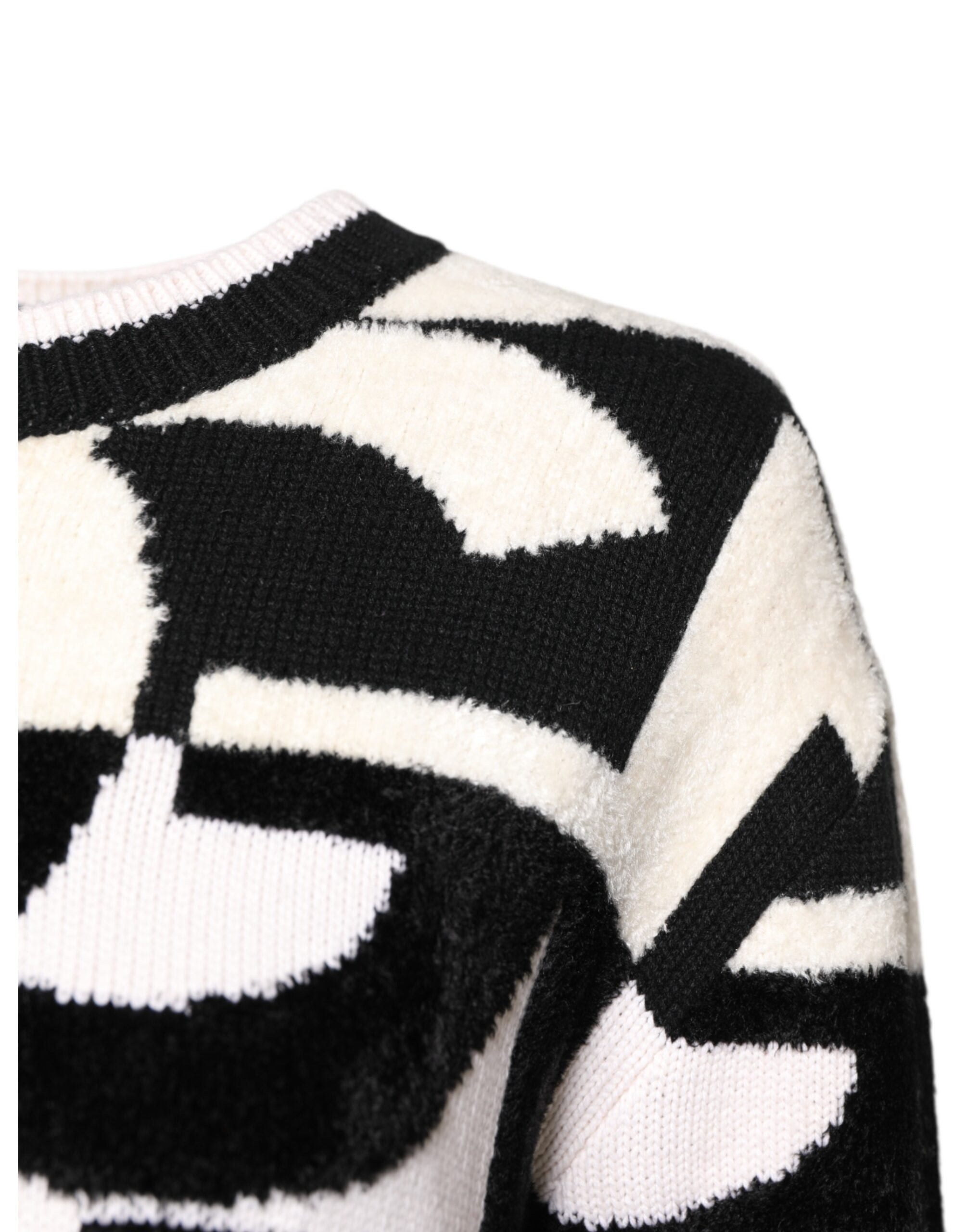 Dolce & Gabbana White Black Logo Print Women Pullover Sweater -   -  Dolce & Gabbana. Dolce & Gabbana White Black Logo Print Women Pullover Sweater -   -  Dolce & Gabbana.