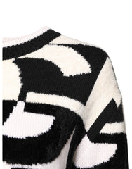 Dolce & Gabbana White Black Logo Print Women Pullover Sweater -   -  Dolce & Gabbana.