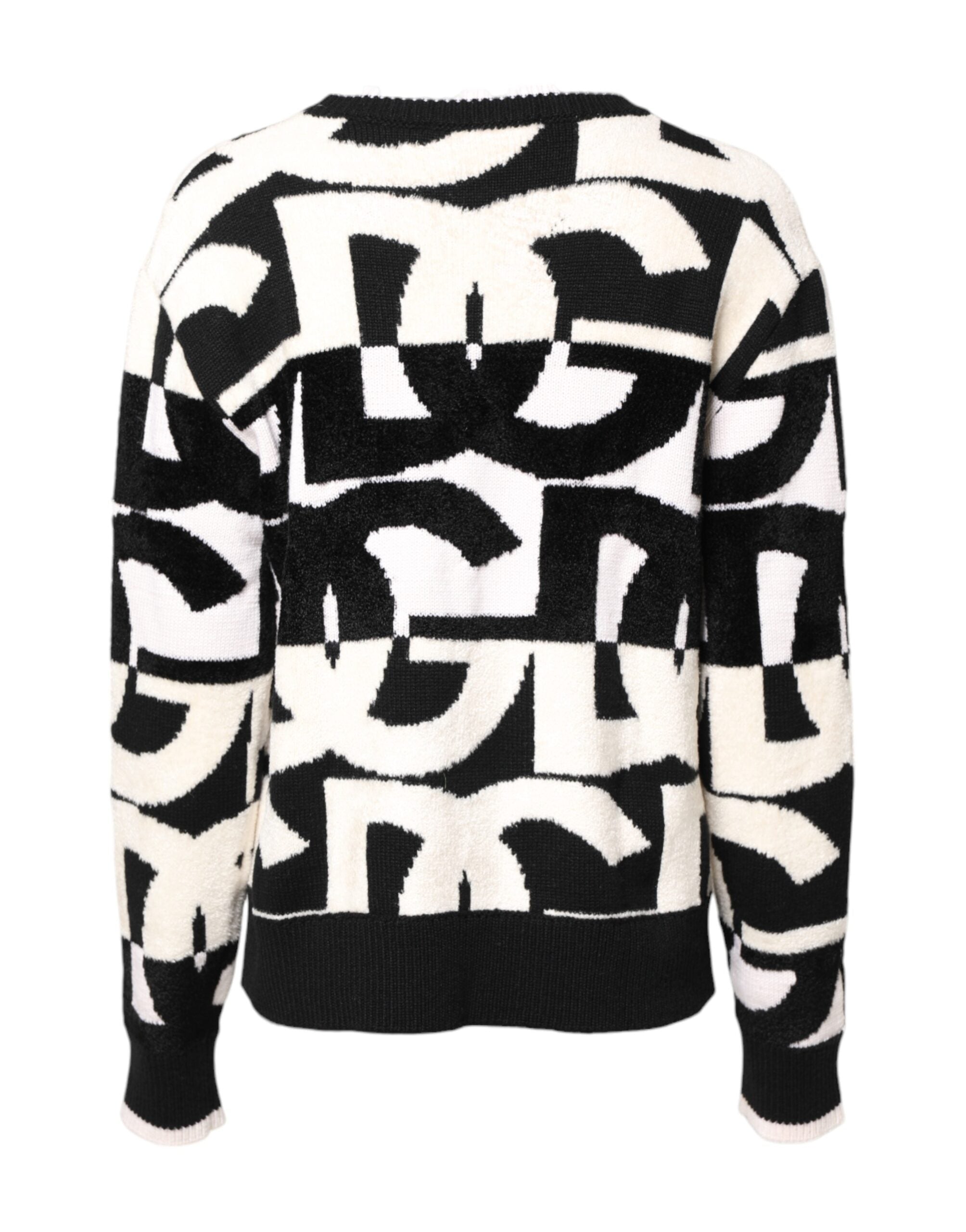 Dolce & Gabbana White Black Logo Print Women Pullover Sweater -   -  Dolce & Gabbana. Dolce & Gabbana White Black Logo Print Women Pullover Sweater -   -  Dolce & Gabbana.