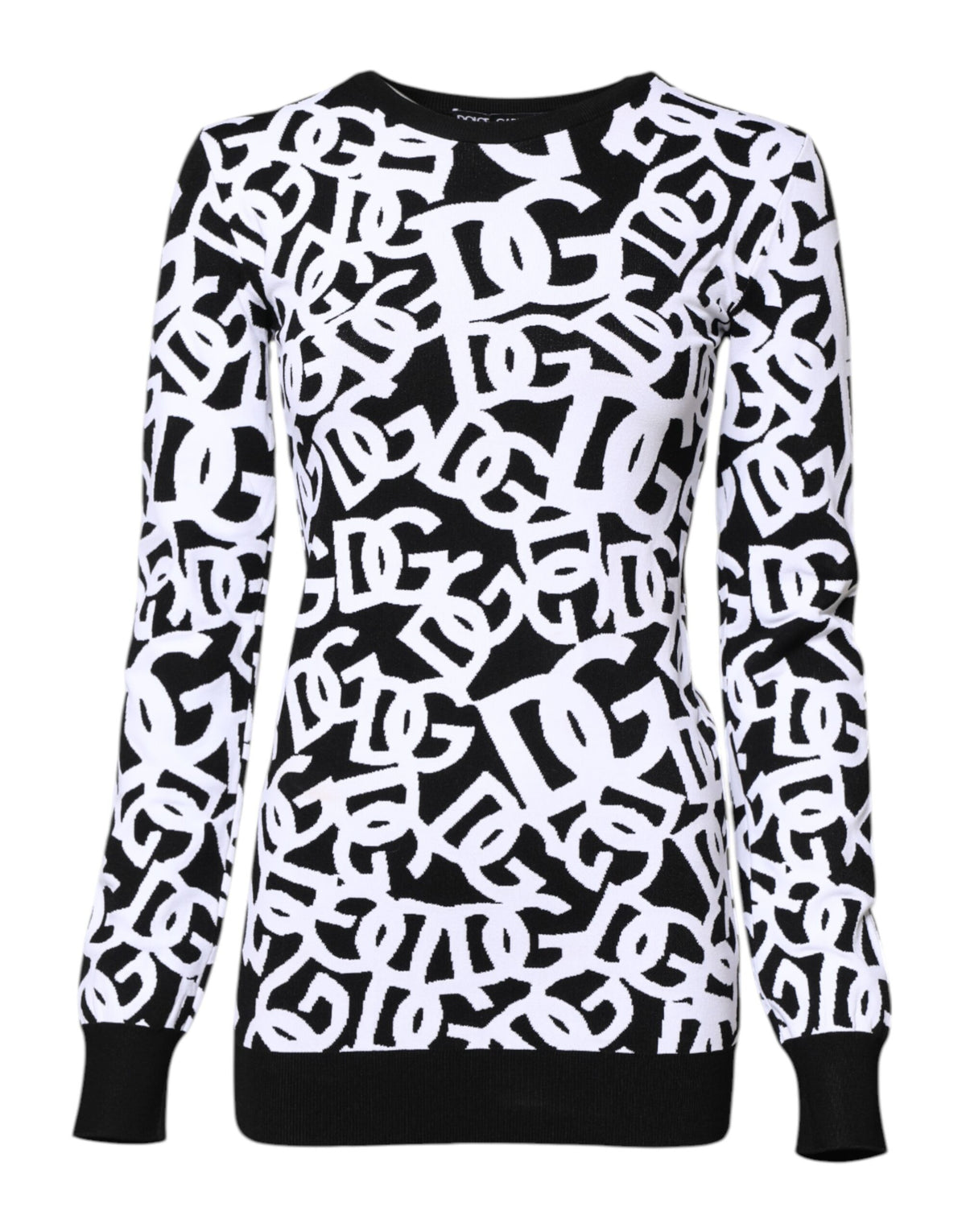 Dolce & Gabbana Black White Logo Print Women Pullover Sweater -   -  Dolce & Gabbana.