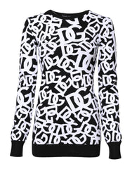 Dolce & Gabbana Black White Logo Print Women Pullover Sweater -   -  Dolce & Gabbana.