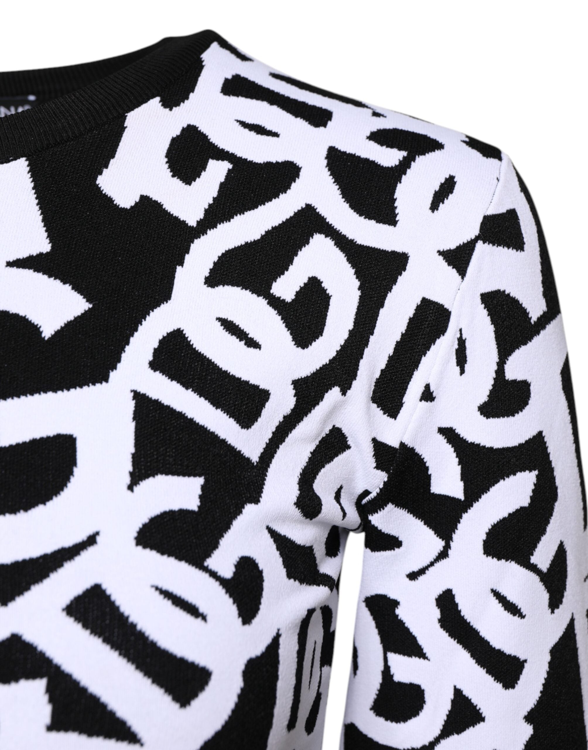 Dolce & Gabbana Black White Logo Print Women Pullover Sweater -   -  Dolce & Gabbana. Dolce & Gabbana Black White Logo Print Women Pullover Sweater -   -  Dolce & Gabbana.