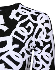 Dolce & Gabbana Black White Logo Print Women Pullover Sweater -   -  Dolce & Gabbana.