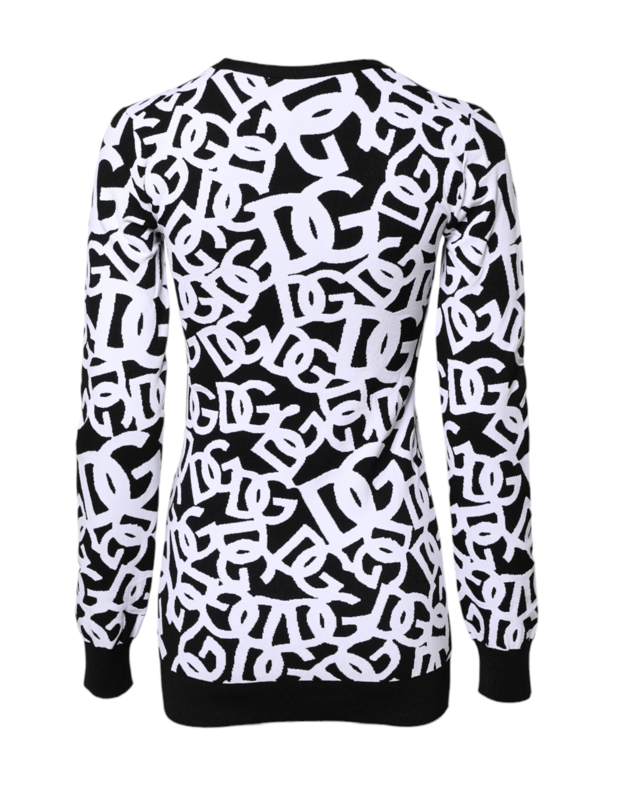 Dolce & Gabbana Black White Logo Print Women Pullover Sweater -   -  Dolce & Gabbana. Dolce & Gabbana Black White Logo Print Women Pullover Sweater -   -  Dolce & Gabbana.