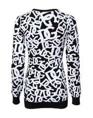 Dolce & Gabbana Black White Logo Print Women Pullover Sweater -   -  Dolce & Gabbana.