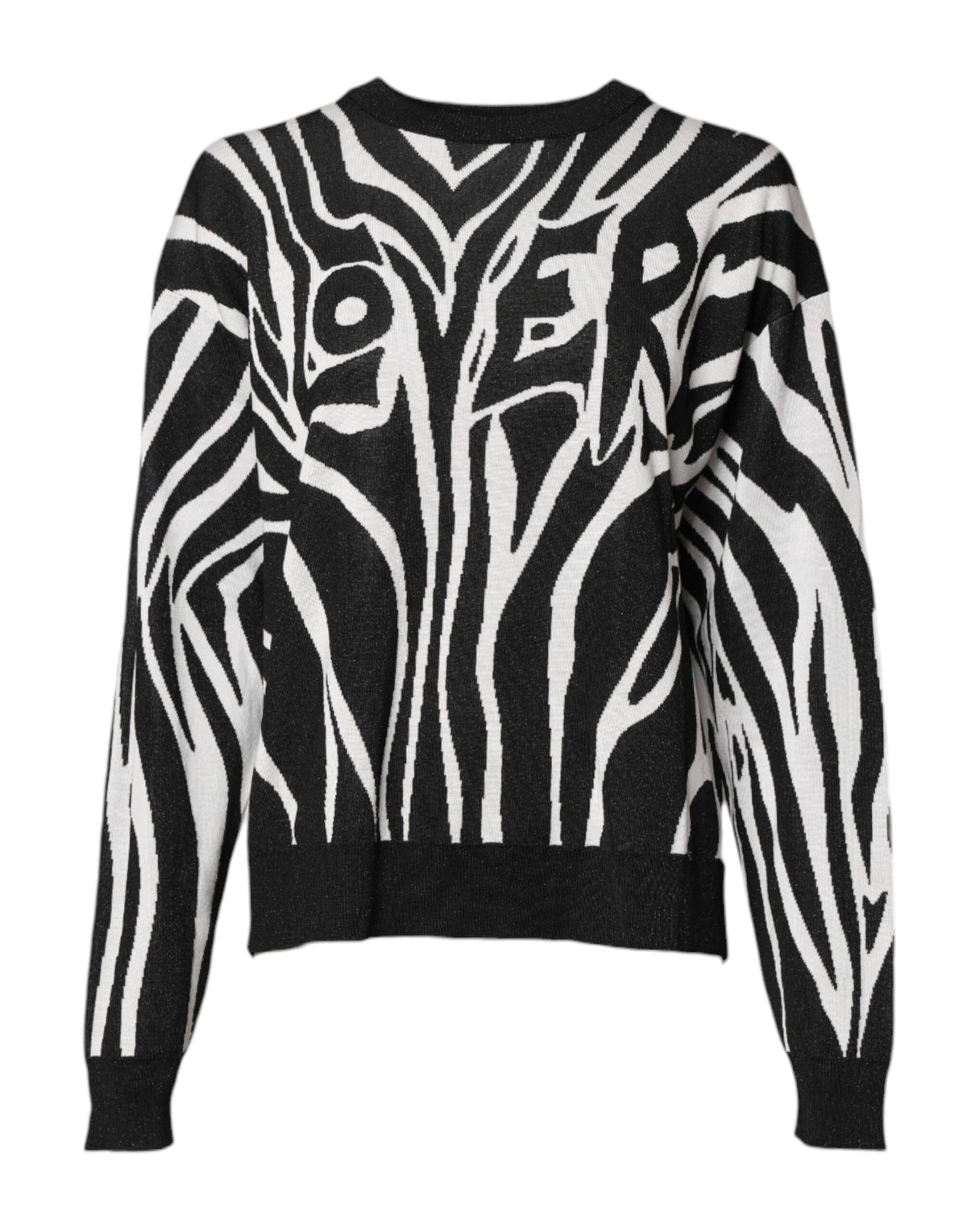Dolce & Gabbana Black White Print Women Pullover Sweater -   -  Dolce & Gabbana.