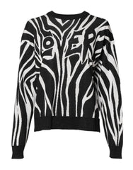 Dolce & Gabbana Black White Print Women Pullover Sweater -   -  Dolce & Gabbana.