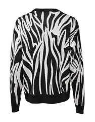 Dolce & Gabbana Black White Print Women Pullover Sweater -   -  Dolce & Gabbana.
