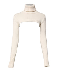 Dolce & Gabbana Ivory Cashmere Turtleneck Cropped Top Sweater -   -  Dolce & Gabbana.