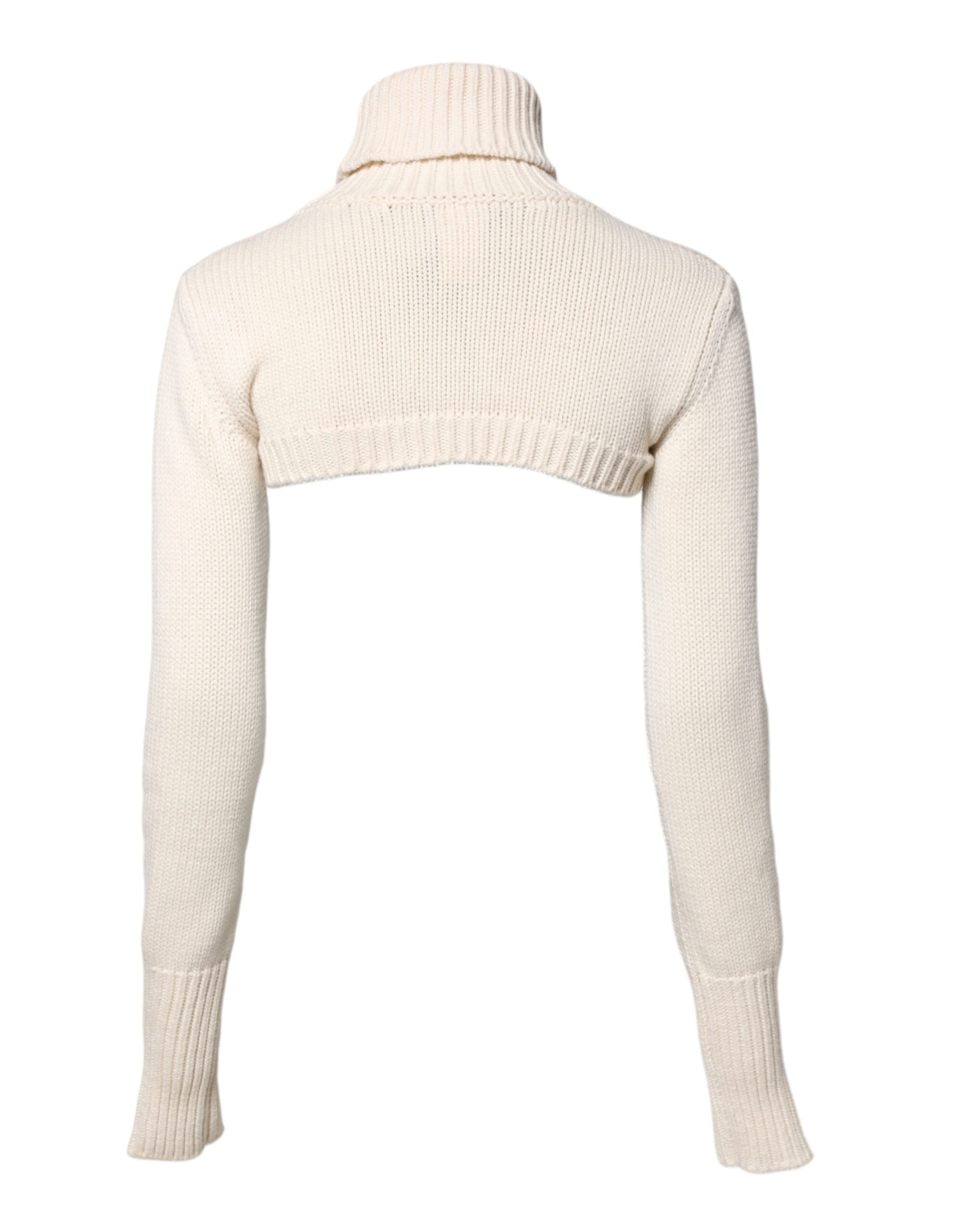 Dolce & Gabbana Ivory Cashmere Turtleneck Cropped Top Sweater -   -  Dolce & Gabbana. Dolce & Gabbana Ivory Cashmere Turtleneck Cropped Top Sweater -   -  Dolce & Gabbana.