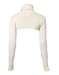 Dolce & Gabbana Ivory Cashmere Turtleneck Cropped Top Sweater -   -  Dolce & Gabbana.