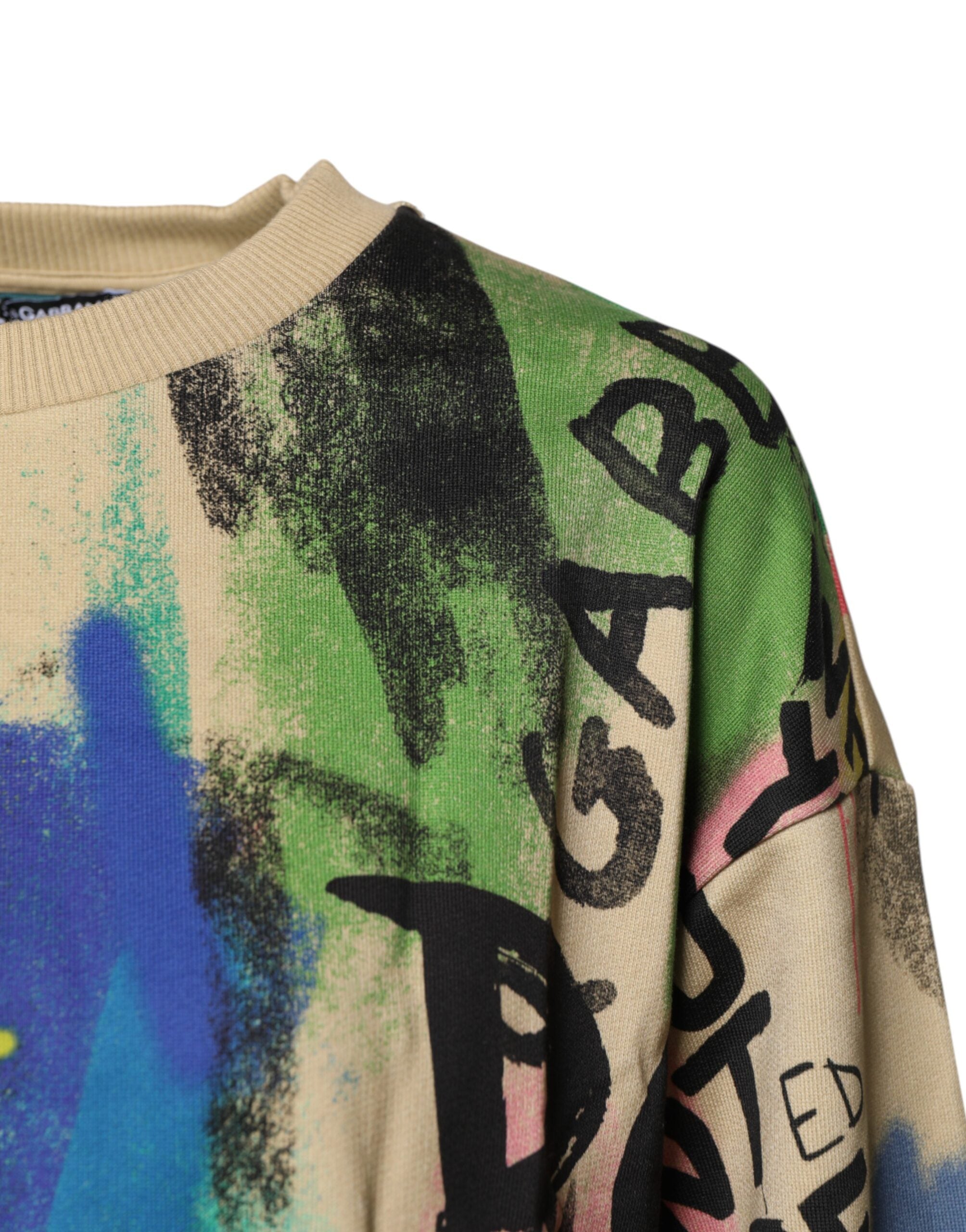 Dolce & Gabbana Multicolor Print Cotton Pullover Sweater -   -  Dolce & Gabbana. Dolce & Gabbana Multicolor Print Cotton Pullover Sweater -   -  Dolce & Gabbana.