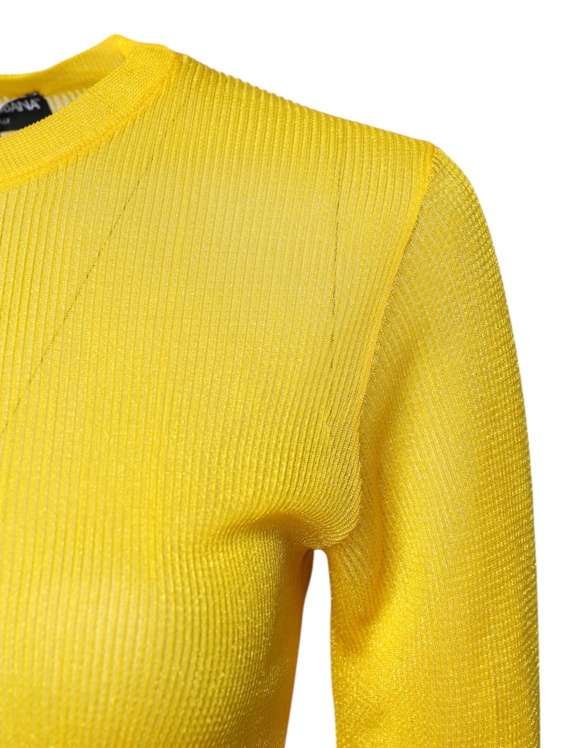Dolce & Gabbana Yellow Polyester Women Pullover Top Sweater -   -  Dolce & Gabbana. Dolce & Gabbana Yellow Polyester Women Pullover Top Sweater -   -  Dolce & Gabbana.