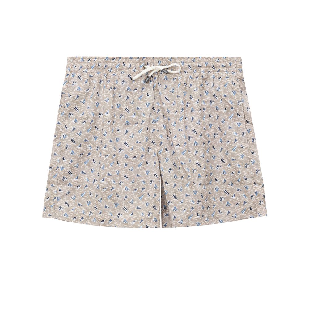 Canali Beige Polyester Swim Short -   -  Canali.