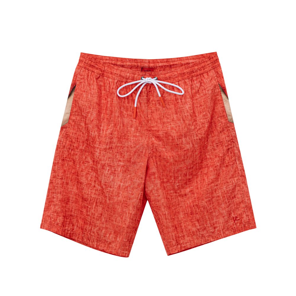 Isaia Red Polyester Swim Short -   -  Isaia.