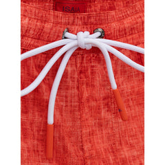 Isaia Red Polyester Swim Short -   -  Isaia.