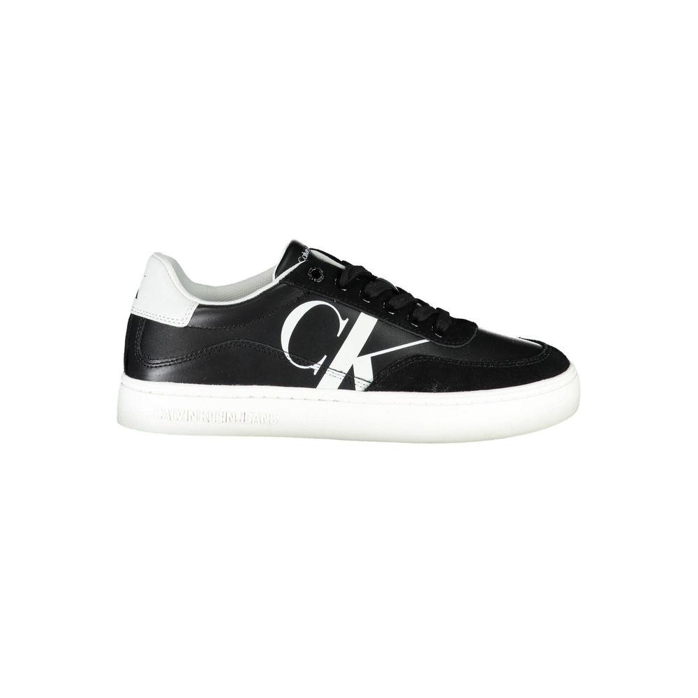 Calvin Klein Sleek Black Lace-Up Sneakers With Contrast Details -   -  Calvin Klein.