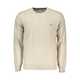 Harmont & Blaine Beige Crew Neck Luxury Sweater with Embroidery -   -  Harmont & Blaine.