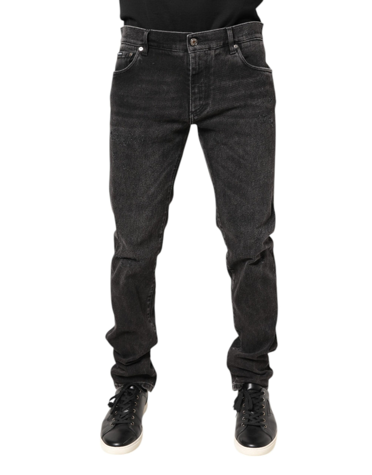 Dolce & Gabbana Gray Washed Cotton Skinny Denim Jeans -   -  Dolce & Gabbana.