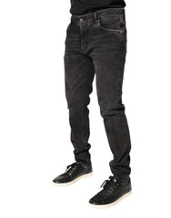 Dolce & Gabbana Gray Washed Cotton Skinny Denim Jeans -   -  Dolce & Gabbana.