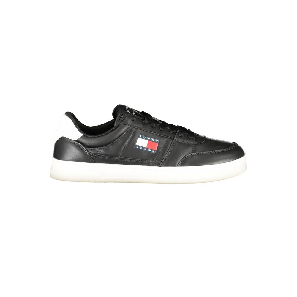 Tommy Hilfiger Black Leather Men Sneaker -   -  Tommy Hilfiger.