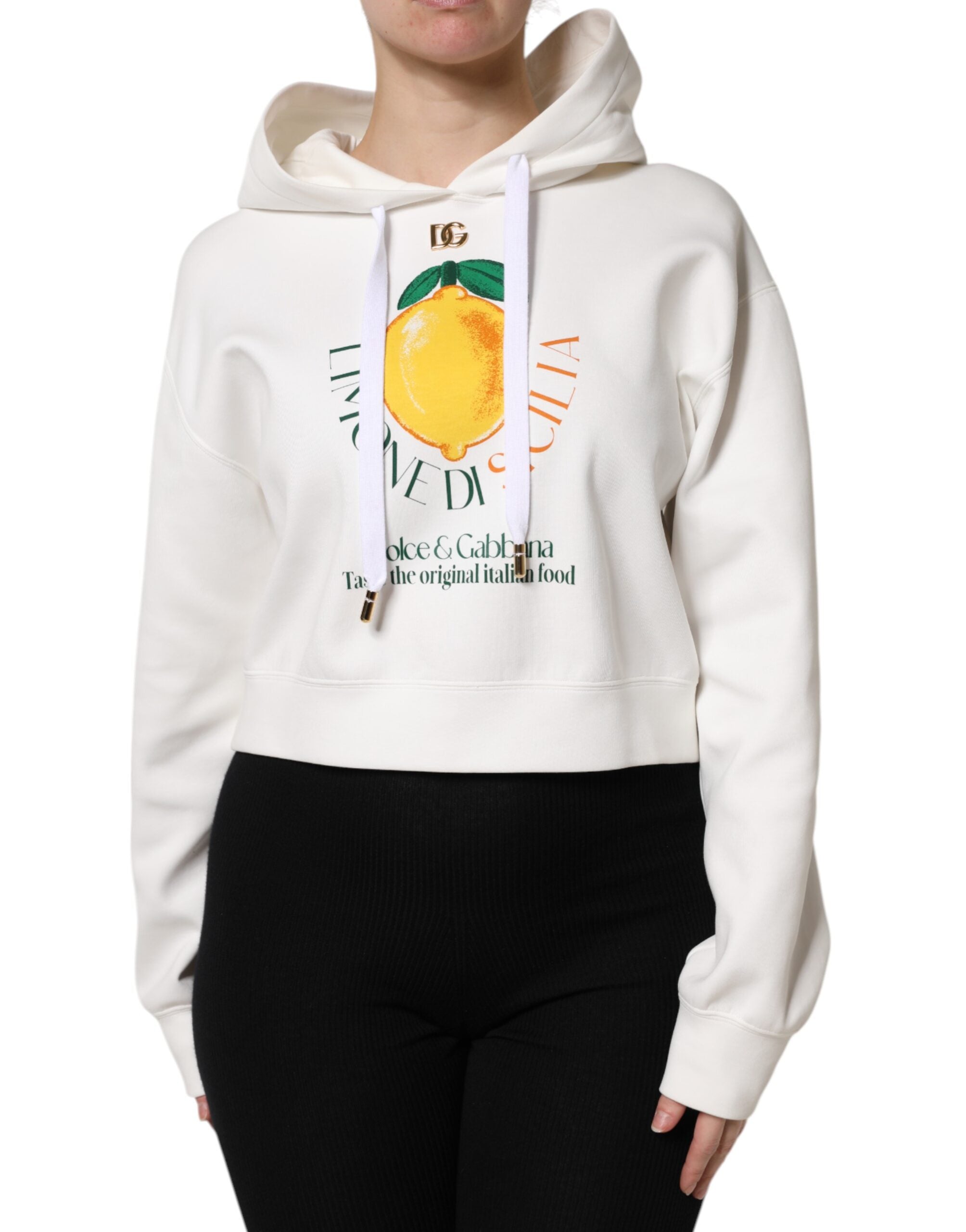 Dolce & Gabbana Ivory Cotton Printed Hooded Pullover Sweater -   -  Dolce & Gabbana. Dolce & Gabbana Ivory Cotton Printed Hooded Pullover Sweater -   -  Dolce & Gabbana.