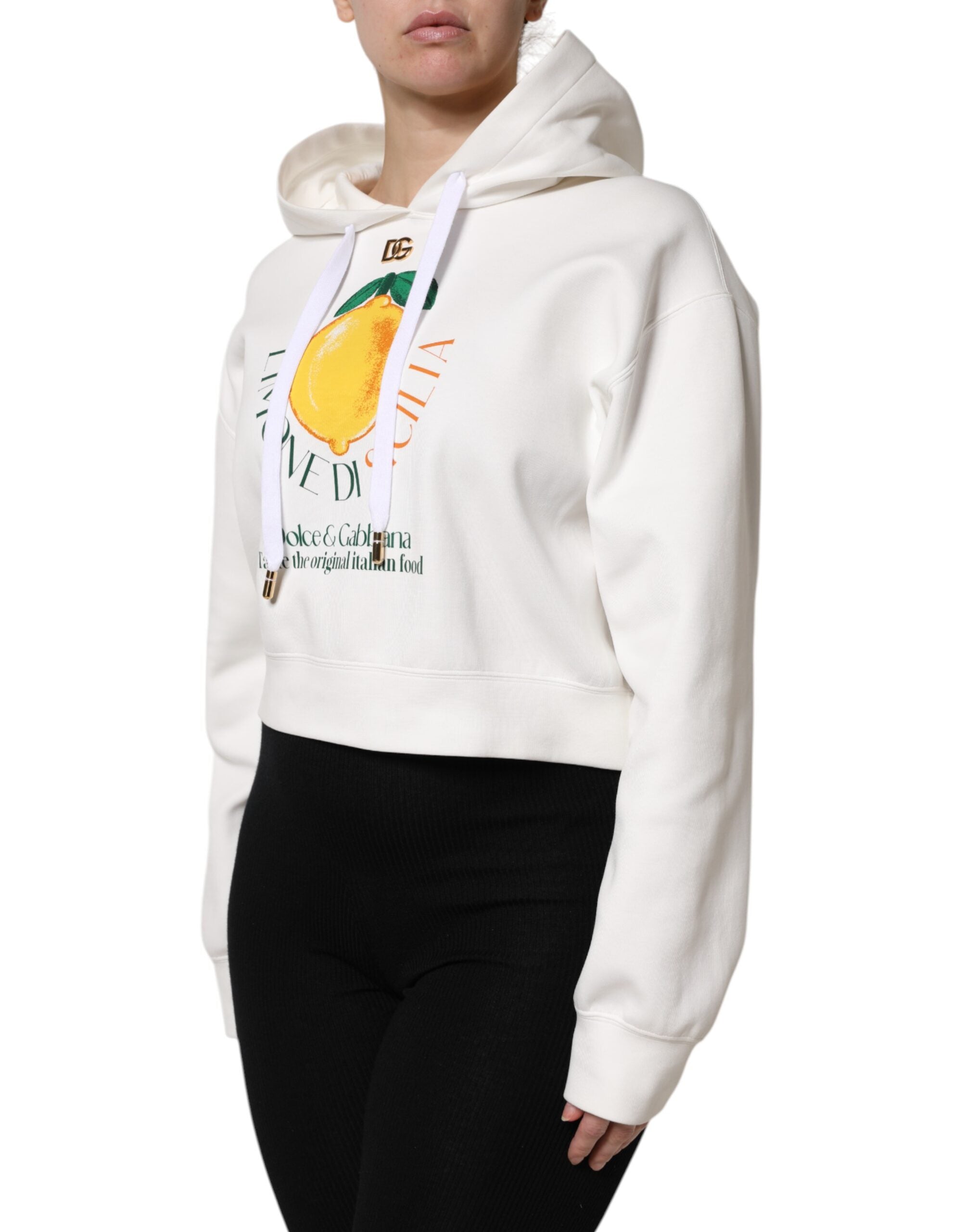 Dolce & Gabbana Ivory Cotton Printed Hooded Pullover Sweater -   -  Dolce & Gabbana. Dolce & Gabbana Ivory Cotton Printed Hooded Pullover Sweater -   -  Dolce & Gabbana.