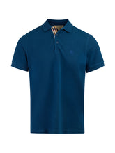 Burberry Deep Teal Blue Cotton Collared Polo Shirt -   -  Burberry.