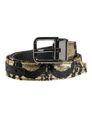 Dolce & Gabbana Multicolor Jacquard Leather Metal Buckle Belt -   -  Dolce & Gabbana.