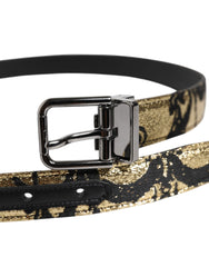 Dolce & Gabbana Multicolor Jacquard Leather Metal Buckle Belt -   -  Dolce & Gabbana.