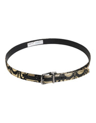 Dolce & Gabbana Multicolor Jacquard Leather Metal Buckle Belt -   -  Dolce & Gabbana.