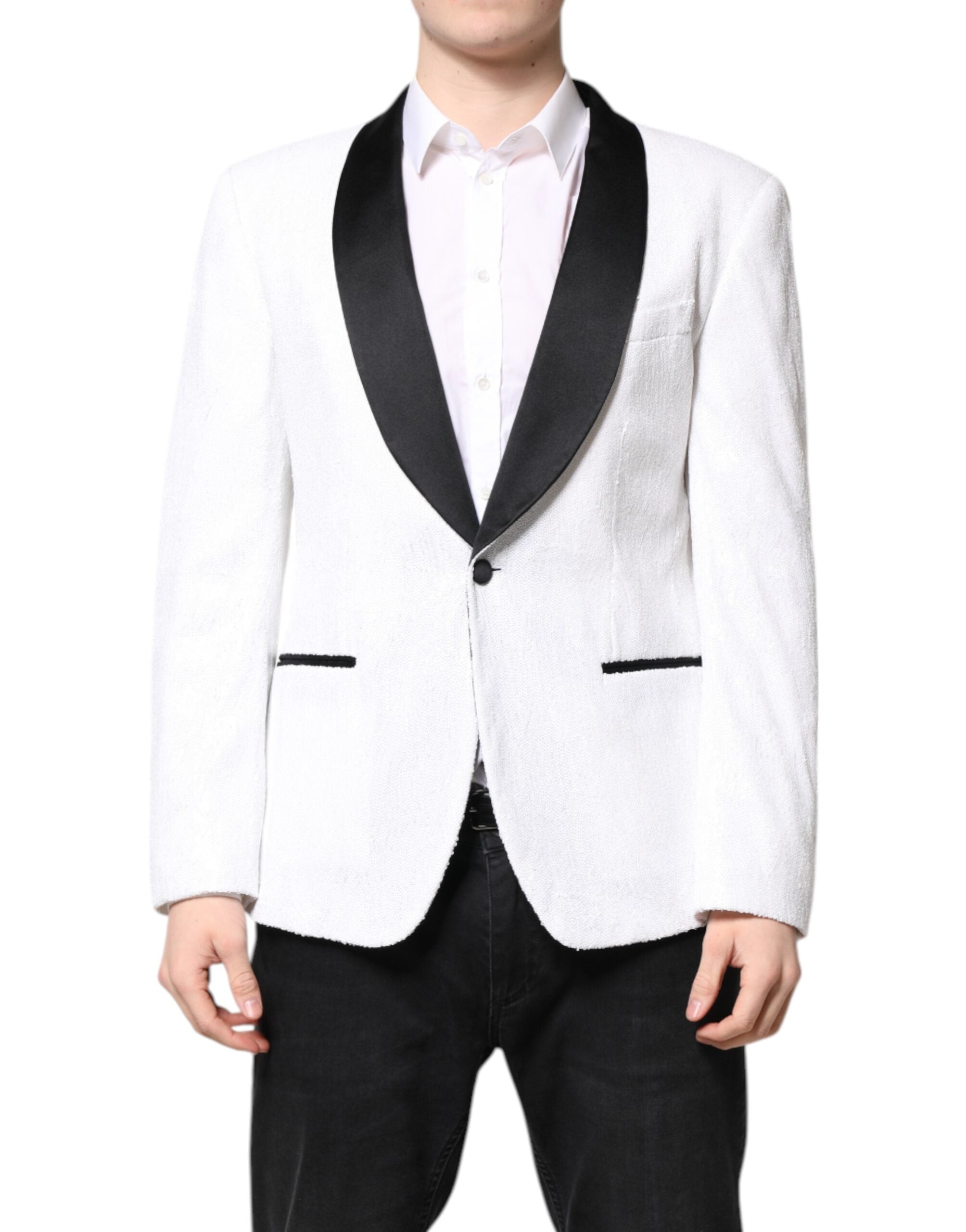 Dolce & Gabbana White Nylon Single Breasted Coat Blazer -   -  Dolce & Gabbana.