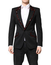 Dolce & Gabbana Black SICILIA CrystalEmbellished Coat Blazer -   -  Dolce & Gabbana.