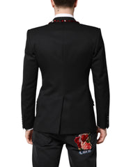 Dolce & Gabbana Black SICILIA CrystalEmbellished Coat Blazer -   -  Dolce & Gabbana.
