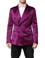 Dolce & Gabbana Purple Double Breasted Men Suit Coat Blazer -   -  Dolce & Gabbana.