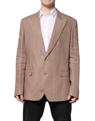 Dolce & Gabbana Beige TAORMINA Single Breasted Coat Blazer -   -  Dolce & Gabbana.