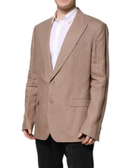 Dolce & Gabbana Beige TAORMINA Single Breasted Coat Blazer -   -  Dolce & Gabbana.